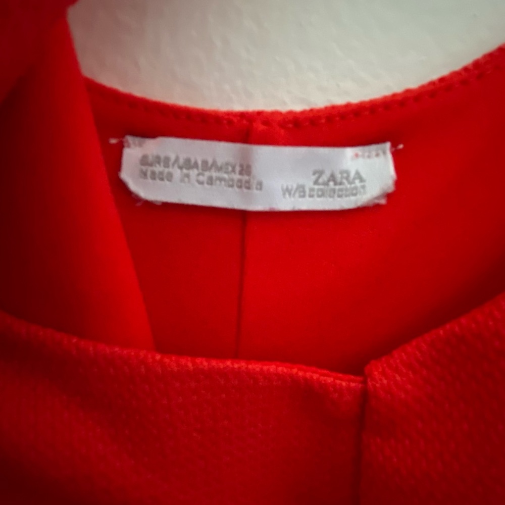 Zara Red Ruffle Hem Mini Dress - Picture 8 of 11